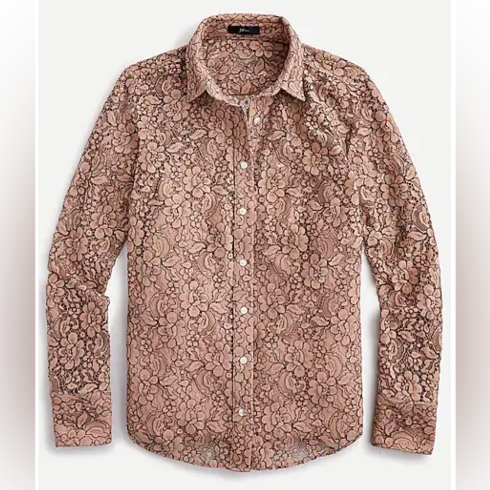 J.Crew plus size Classic-fit lace button-up top